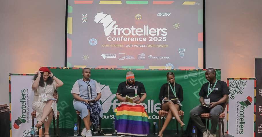 Afrotellers delegates in conversation during the 2025 conference